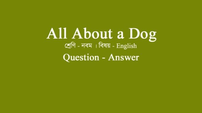 WBBSE-class-10-english-All-about-a-dog