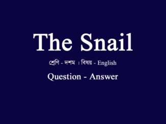 WBBSE-class-10-english-the-snail-question-answer